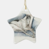 睡眠のグレイハウンド犬の芸術のオーナメント セラミックオーナメント (右)