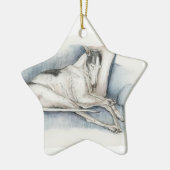 睡眠のグレイハウンド犬の芸術のオーナメント セラミックオーナメント (左)