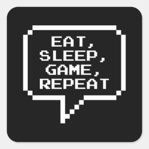 睡眠のゲームの繰り返しを食べて下さい スクエアシール