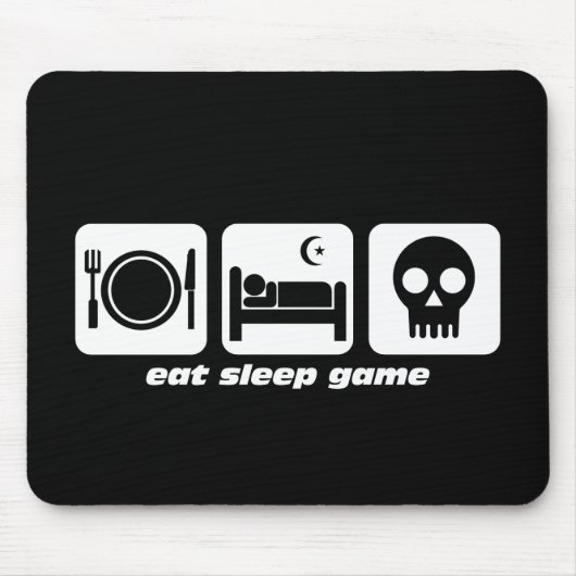 睡眠のゲームを食べて下さい マウスパッド (正面)