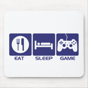 睡眠のゲームを食べて下さい マウスパッド