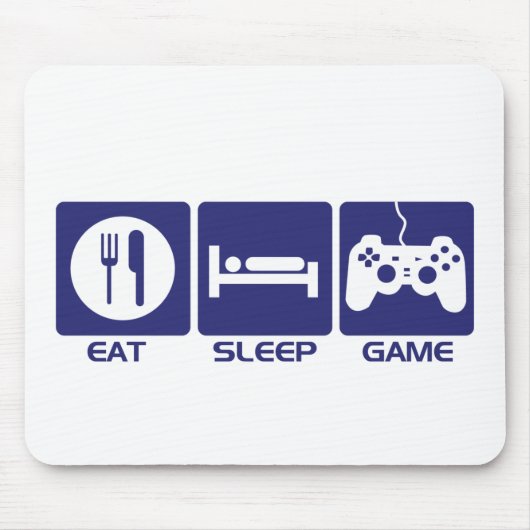 睡眠のゲームを食べて下さい マウスパッド (正面)