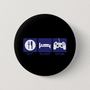 睡眠のゲームを食べて下さい 缶バッジ