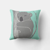 睡眠のコアラの灰色および真新しい枕 クッション (裏面)