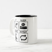 睡眠のコオロギの繰り返しのスポーツを食べて下さい ツートーンマグカップ (正面左)