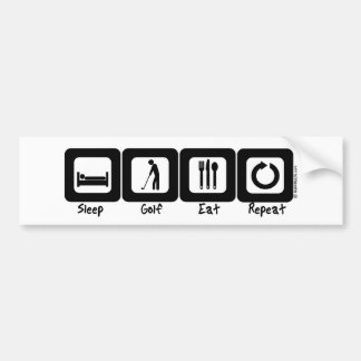 睡眠のゴルフは繰り返しを食べます バンパーステッカー