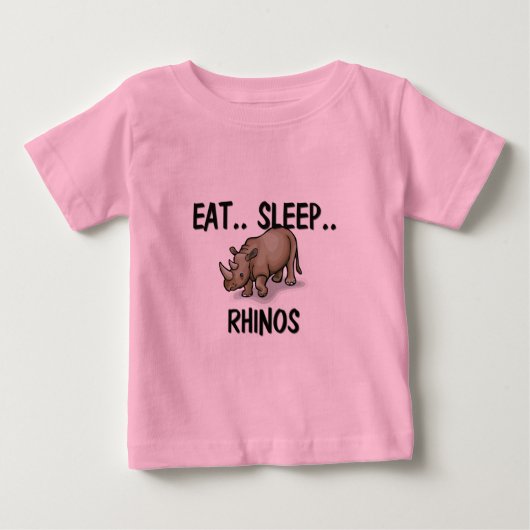 睡眠のサイを食べて下さい ベビーTシャツ (正面)