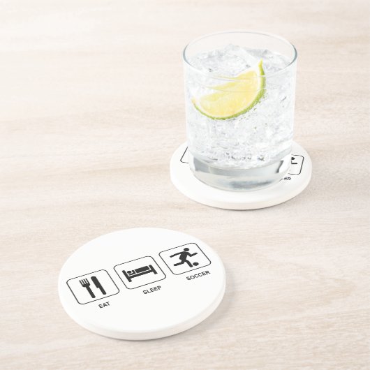 睡眠のサッカーのコースターを食べて下さい コースター (側面)