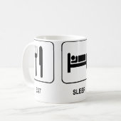 睡眠のサッカーのマグを食べて下さい コーヒーマグカップ (正面左)