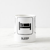 睡眠のサッカーのマグを食べて下さい コーヒーマグカップ (中央)