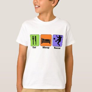 睡眠のサッカーのTシャツを食べて下さい Tシャツ