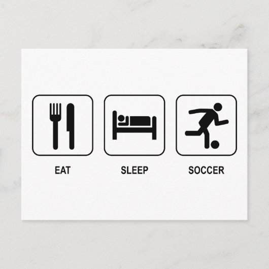 睡眠のサッカーを食べて下さい ポストカード (正面)