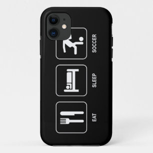 睡眠のサッカーを食べて下さい iPhone 11 ケース