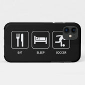 睡眠のサッカーを食べて下さい Case-Mate iPhoneケース (裏面(横))