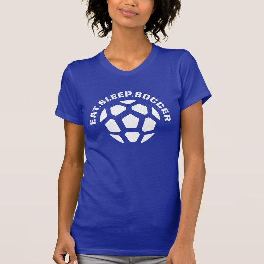 睡眠のサッカーを食べて下さい Tシャツ (正面)