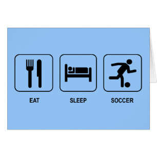 睡眠のサッカーカードを食べて下さい