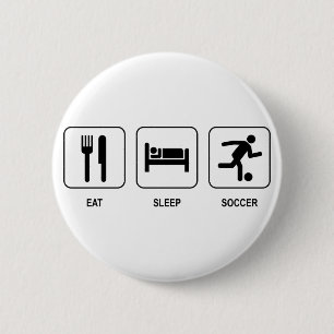 睡眠のサッカーボタンを食べて下さい 缶バッジ