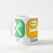 睡眠のサーブを食べて下さい コーヒーマグカップ (正面左)