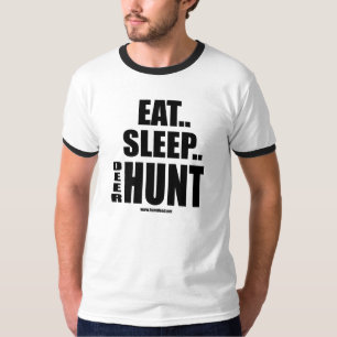 睡眠のシカの狩りを食べて下さい Tシャツ
