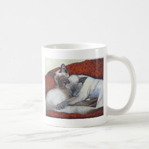 睡眠のシャム猫の芸術 コーヒーマグカップ