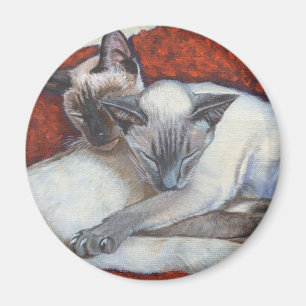 睡眠のシャム猫の芸術 マグネット