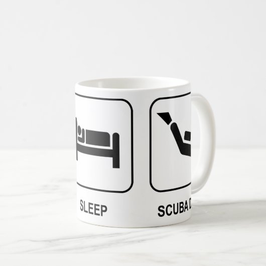 睡眠のスキューバ飛び込みを食べて下さい コーヒーマグカップ (正面右)