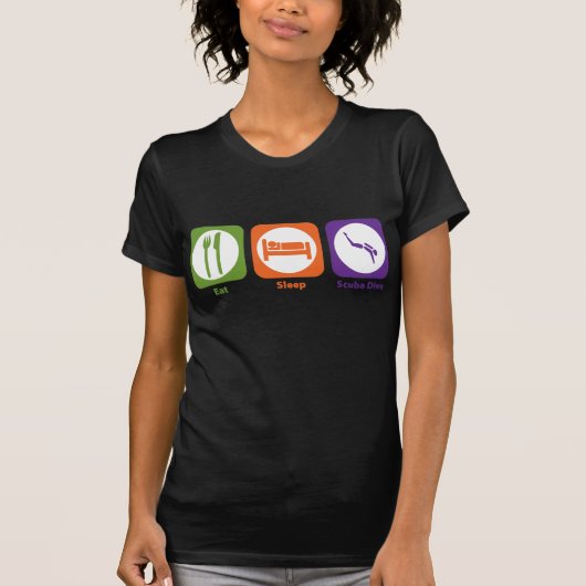 睡眠のスキューバ飛び込みを食べて下さい Tシャツ (正面)