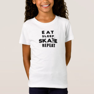 睡眠のスケートの繰り返しのTシャツを食べて下さい Tシャツ