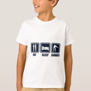 睡眠のスヌーカーの繰り返しのTシャツを食べて下さい Tシャツ