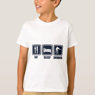 睡眠のスヌーカーの繰り返しのTシャツを食べて下さい Tシャツ