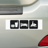 睡眠のスノーモービルを食べて下さい バンパーステッカー (車上)