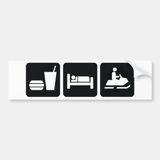 睡眠のスノーモービルを食べて下さい バンパーステッカー (正面)