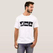 睡眠のスノーモービルを食べて下さい Tシャツ (正面フル)