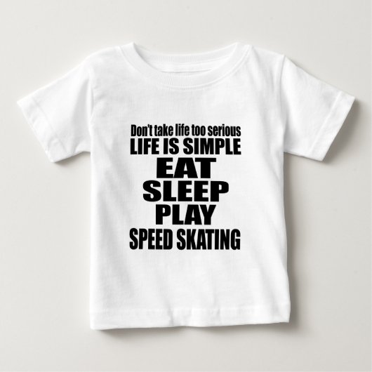 睡眠のスピードスケートを食べて下さい ベビーTシャツ (正面)