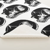 睡眠のタキシード猫の白黒のSherpa毛布 シェルパブランケット (3/4)