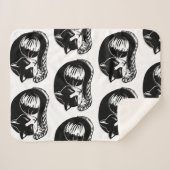 睡眠のタキシード猫の白黒のSherpa毛布 シェルパブランケット (正面(横))