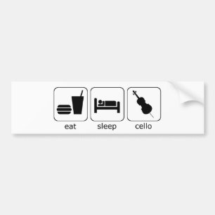 睡眠のチェロを食べて下さい バンパーステッカー
