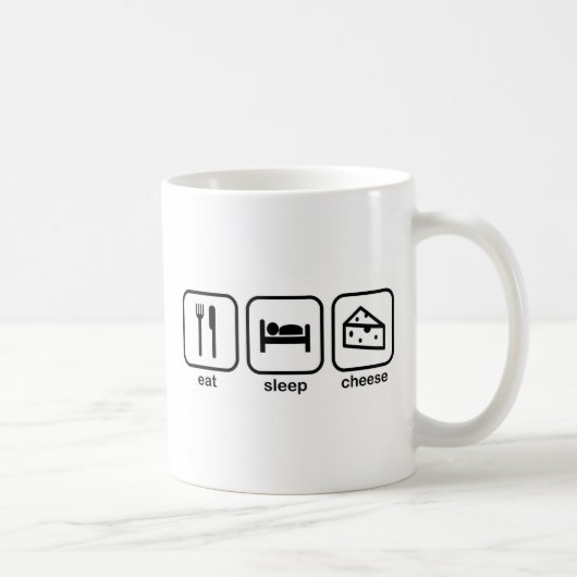 睡眠のチーズを食べて下さい コーヒーマグカップ (右)