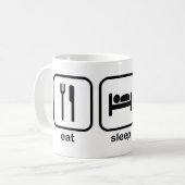 睡眠のチーズを食べて下さい コーヒーマグカップ (正面左)