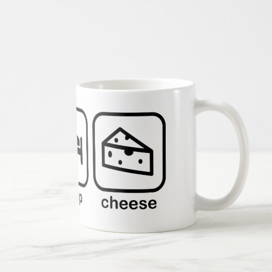 睡眠のチーズを食べて下さい コーヒーマグカップ (右)