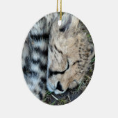 睡眠のチータのカブスの写真 セラミックオーナメント (右)