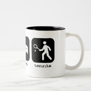 睡眠のテニスを食べて下さい ツートーンマグカップ