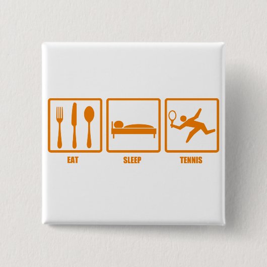 睡眠のテニスを食べて下さい 缶バッジ (正面)