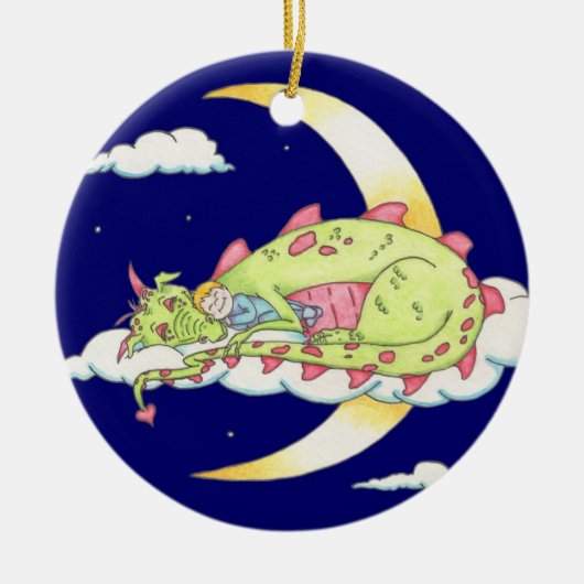 睡眠のドラゴンのオーナメント セラミックオーナメント (正面)