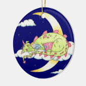 睡眠のドラゴンのオーナメント セラミックオーナメント (左)
