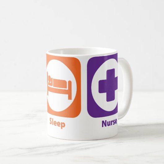 睡眠のナースを食べて下さい コーヒーマグカップ (正面右)