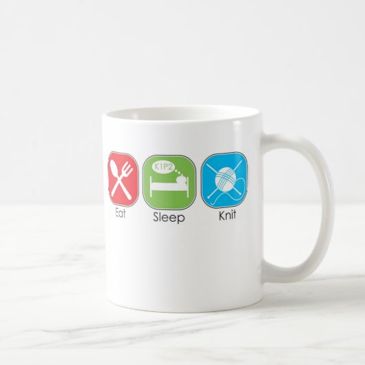 睡眠のニットを食べて下さい コーヒーマグカップ (右)