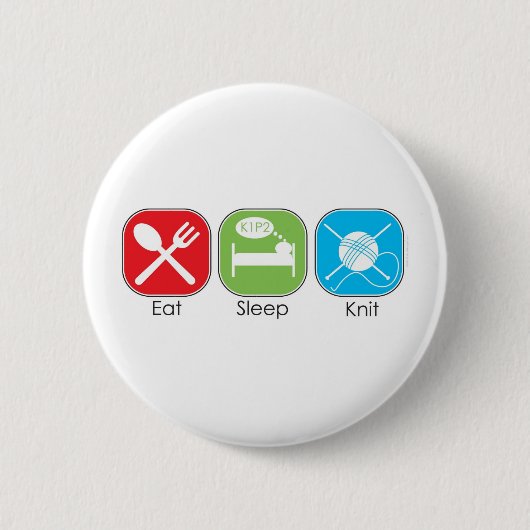 睡眠のニットを食べて下さい 缶バッジ (正面)