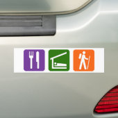 睡眠のハイキングを食べて下さい バンパーステッカー (車上)