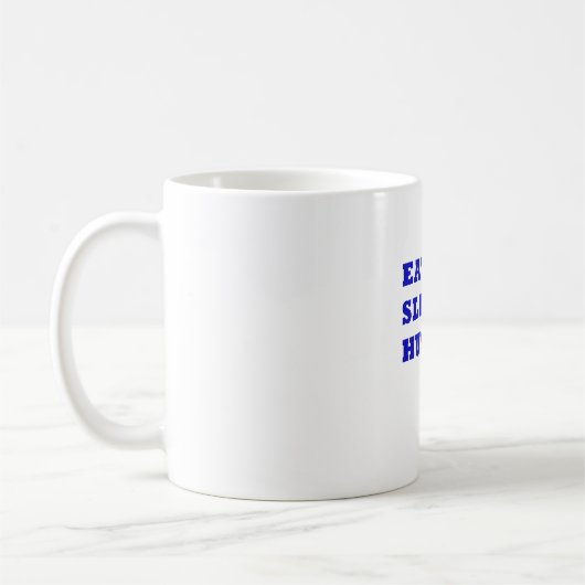 睡眠のハッスルを食べて下さい コーヒーマグカップ (左)